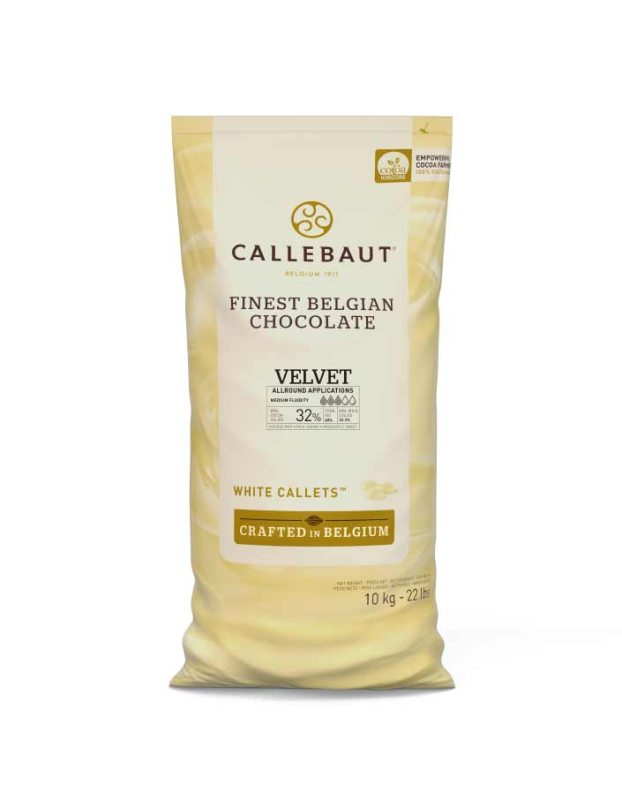 Шоколад белый Вельвет Callebaut 32%, 10 кг Изображение Шоколад белый Вельвет Callebaut 32%, 10 кг